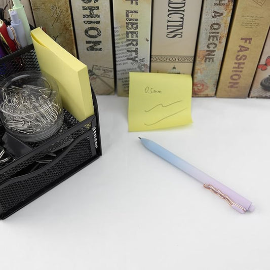 Fengtaiyuan Zi05, Stylish Gradient Color Pen, Black Ink, 0.5mm Extra Fine, Gel Ink Rollerball Pens, Writting Smooth, Rubber Spray (Zi05)