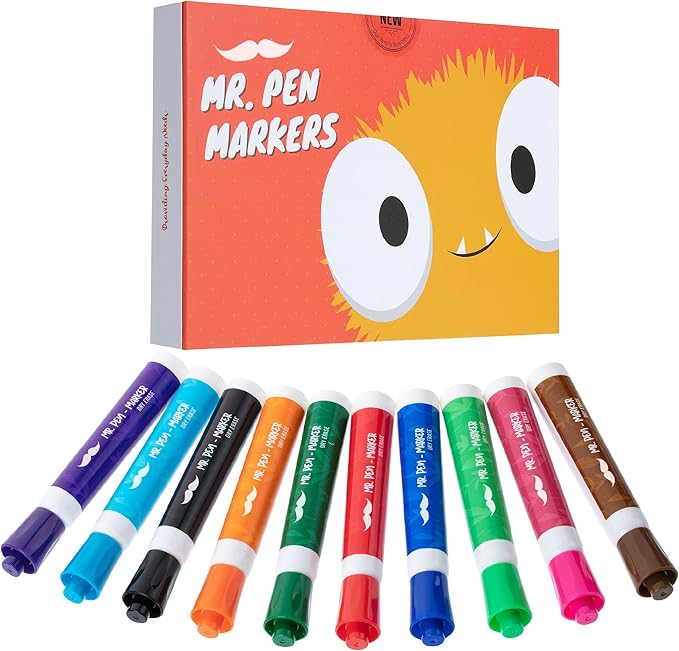 Mr. Pen- Dry Erase Markers, Low Odor Chisel Tip, 10 Pack, Assorted Colors, White Board Markers Dry Erase, Chisel Tip Markers, Whiteboard Markers, Dry Erase Pens, Back to School Supplies