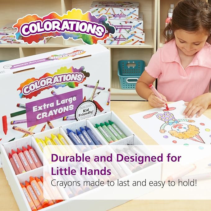 Colorations CRXLG Extra Large Crayons (Pack of 200)
