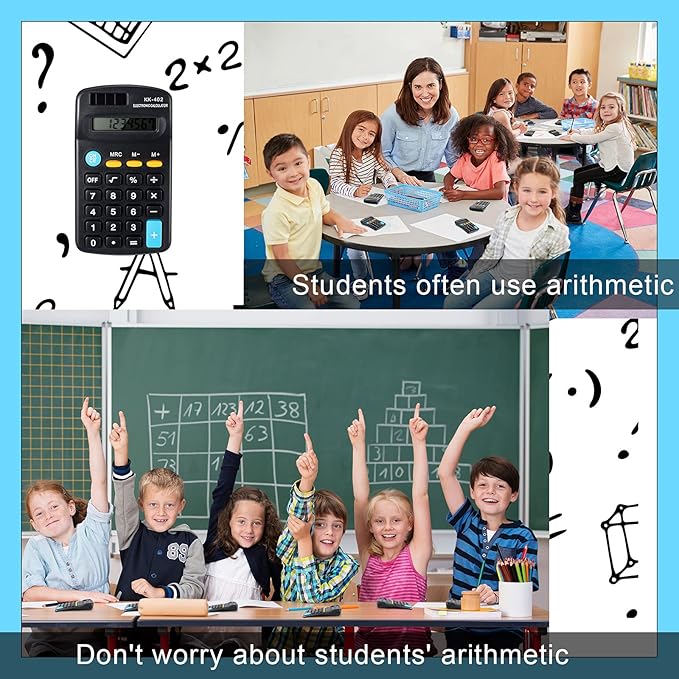 24 Pieces Pocket Size Mini Calculators Handheld Angled 8-Digit Display Calculators Basic Standard Small Accounting Desktop Supplies for Office School and Home