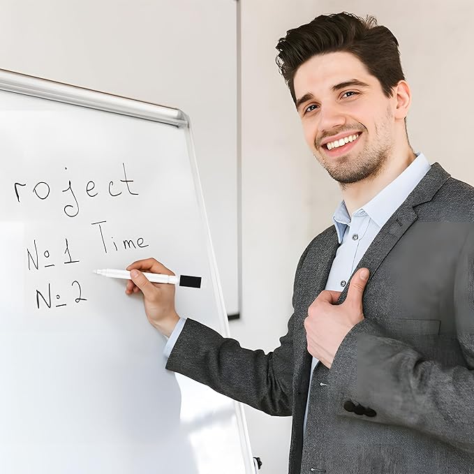 5 Pcs White Dry Erase Markers Magnetic Dry Erase Marker with Eraser Cap Mini Dry Erase Markers for Blackboard (5)