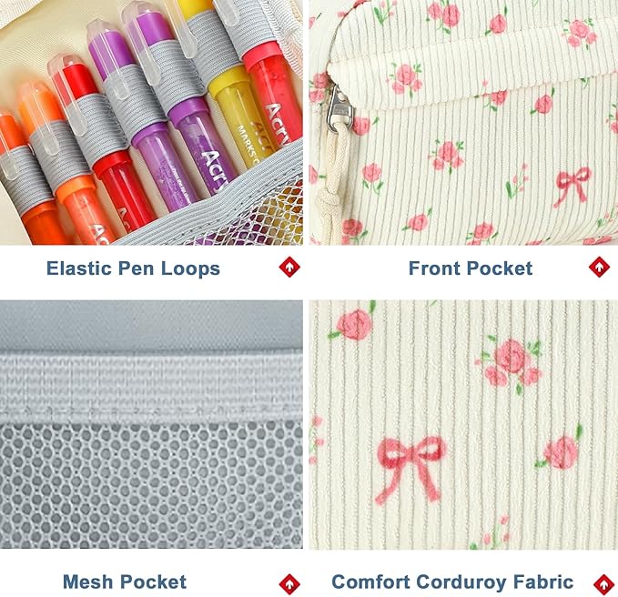 Bluboon Big Capacity Pencil Case Pencil Pouch Pen Case School Supplies Cute Pencil Box Pencil Bag for Teen Girls Boys Women Man