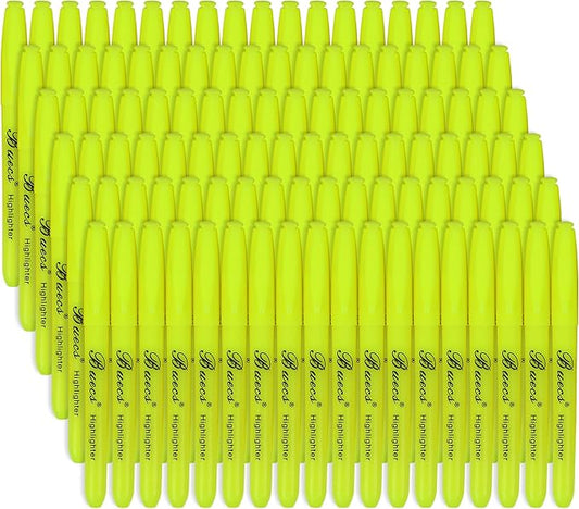 Highlighters Bulk Pack, 108 Count, Chisel Tip,Fluorescent Yellow, suitable for Adults Highlighting Planner Notes, Office School Supplies