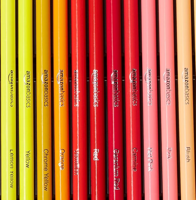 Amazon Basics Colored Pencils for Coloring and Drawing, Premium, Soft Core, Back to School Supplies, 48 Count (Pack of 1), Multicolor