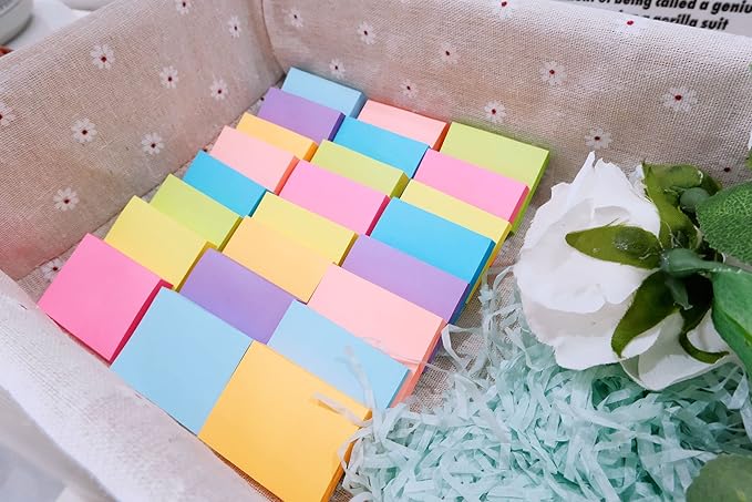 (24 Pads) Sticky Notes 1.5x2 in, 8 Colors Post Self Sticky Notes Pad Its, Bright Post Stickies Colorful Sticky Notes for Office, Home, School, Meeting, 75 Sheets/pad