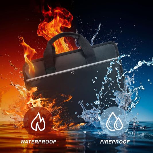 Accordion File Organizer with Lock and Shoulder Straps,Fireproof Waterproof Document Organizer Folder with Handle, Portable Large Capacity File Holder for Home Office School