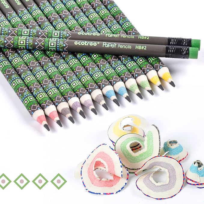ECOTREE Pencils #2 Pre-Sharpened Pencils for Kids Number 2 Pencil with Erasers for School, Writing, 12 Count