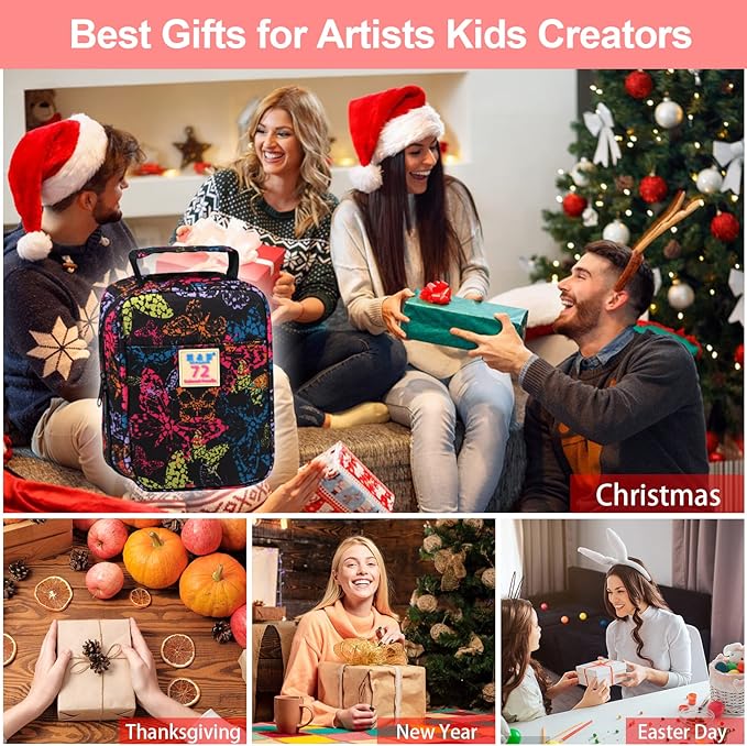 H & B 72-Color Colored Pencils Set with Coloring Book, Eraser, and Sharpener - Perfect for Drawing and Coloring - Soft Oil-Based Cores Ideal for Adults and Beginners