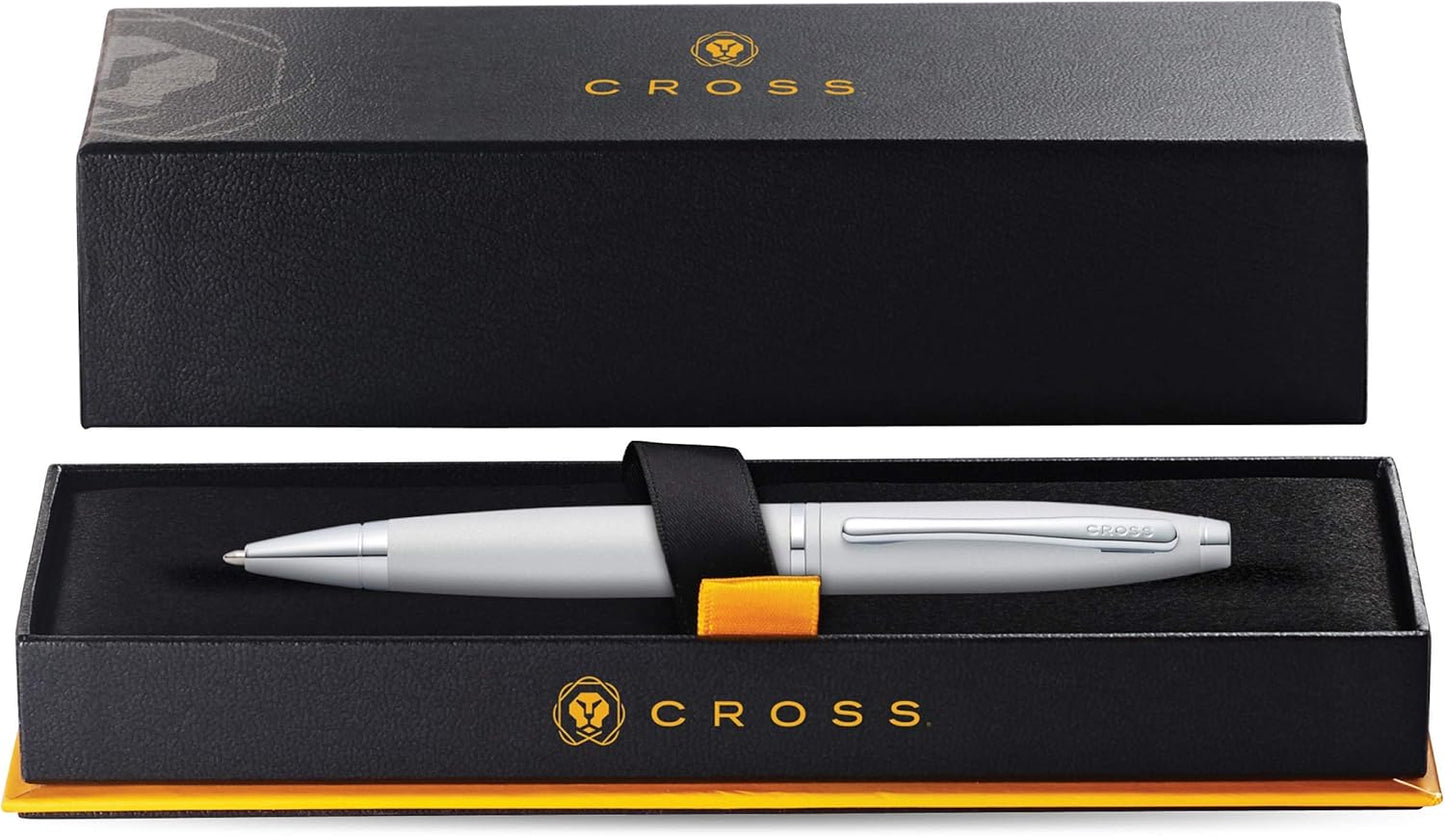 Cross Calais Refillable Ballpoint Pen Presented in a Luxury Gift Box - Medium Point, Black Ink, Satin Chrome