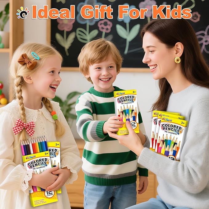 Colored Pencils Bulk 432 Count, Pre-Sharpened Color Pencils for Kids and Adults, 32 Packs Color Pencil Set 12 Colors, Bulk Art Supplies for Teachers, Back to School Supplies, Classroom Prizes