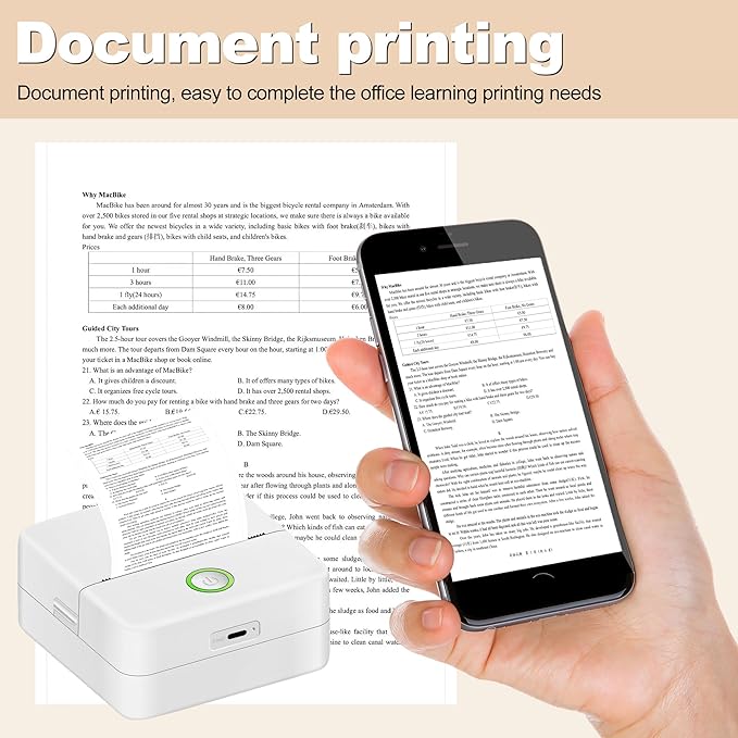 Print Pods Mini - Sticker Printer Portable Thermal Inkless Sticker Maker Machine Pocket Phone Instant Print for Study Graphics, Anatomical Diagrams, Photos