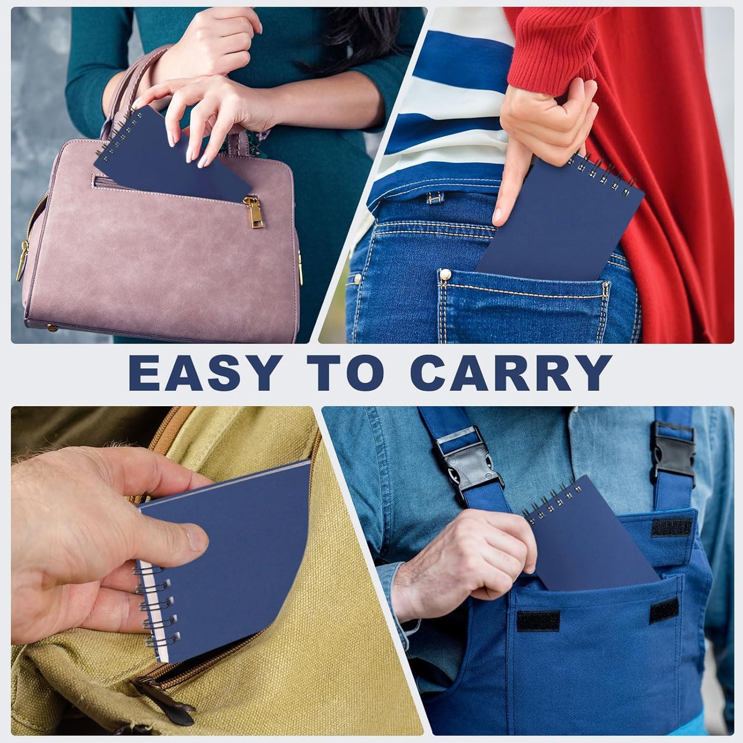 Tenceur 18 Pcs Pocket Notebook Bulk Small 3x5 Inch Spiral Notepads Mini Top Bound Notebook with Lined 120 Pages Ruled Memo Pads for Office College Nurse Essentials Back to School Gift (Blue)