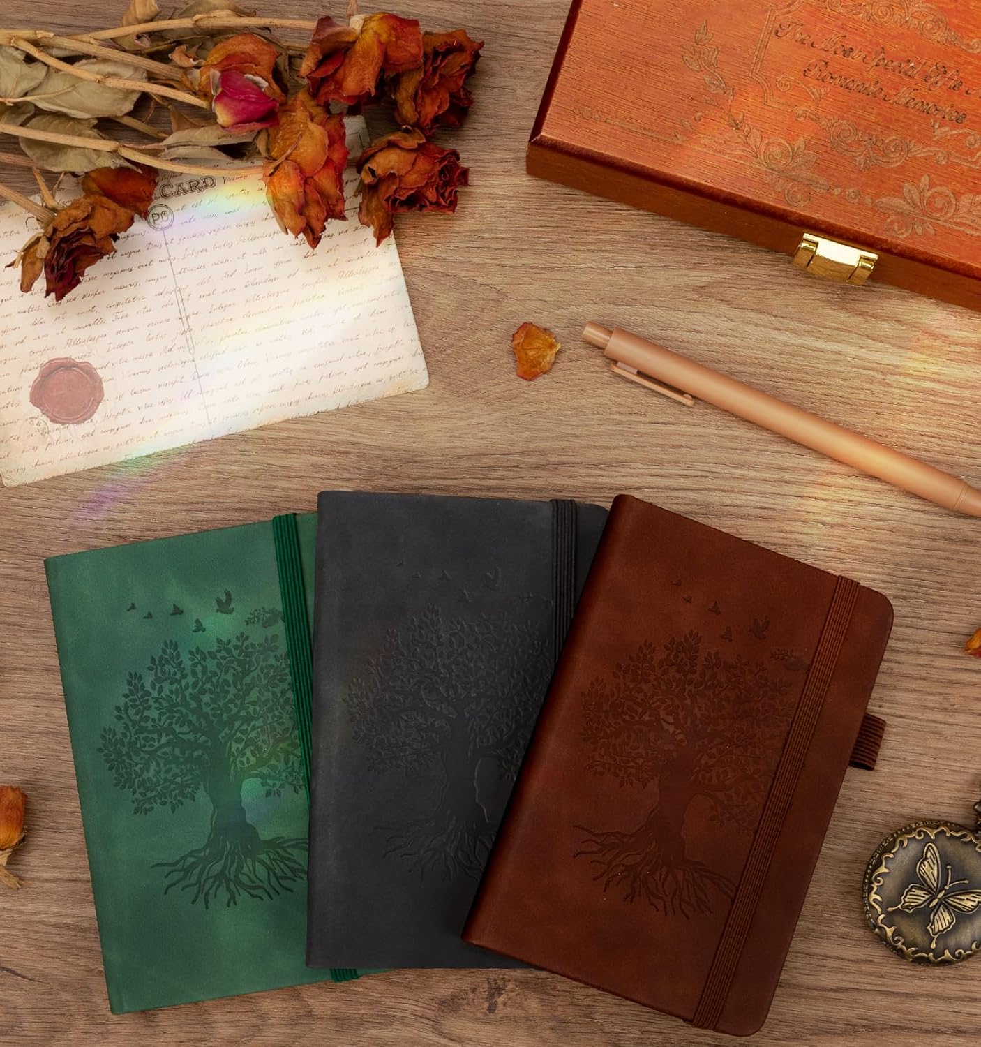 3 Pack Pocket Journaling Notebooks, A6 Small Notebook For Note Taking Journaling Notebooks Journals For Writing Mini Note Pads With Pen Holder 120 Pages 100 GSM Thick Paper