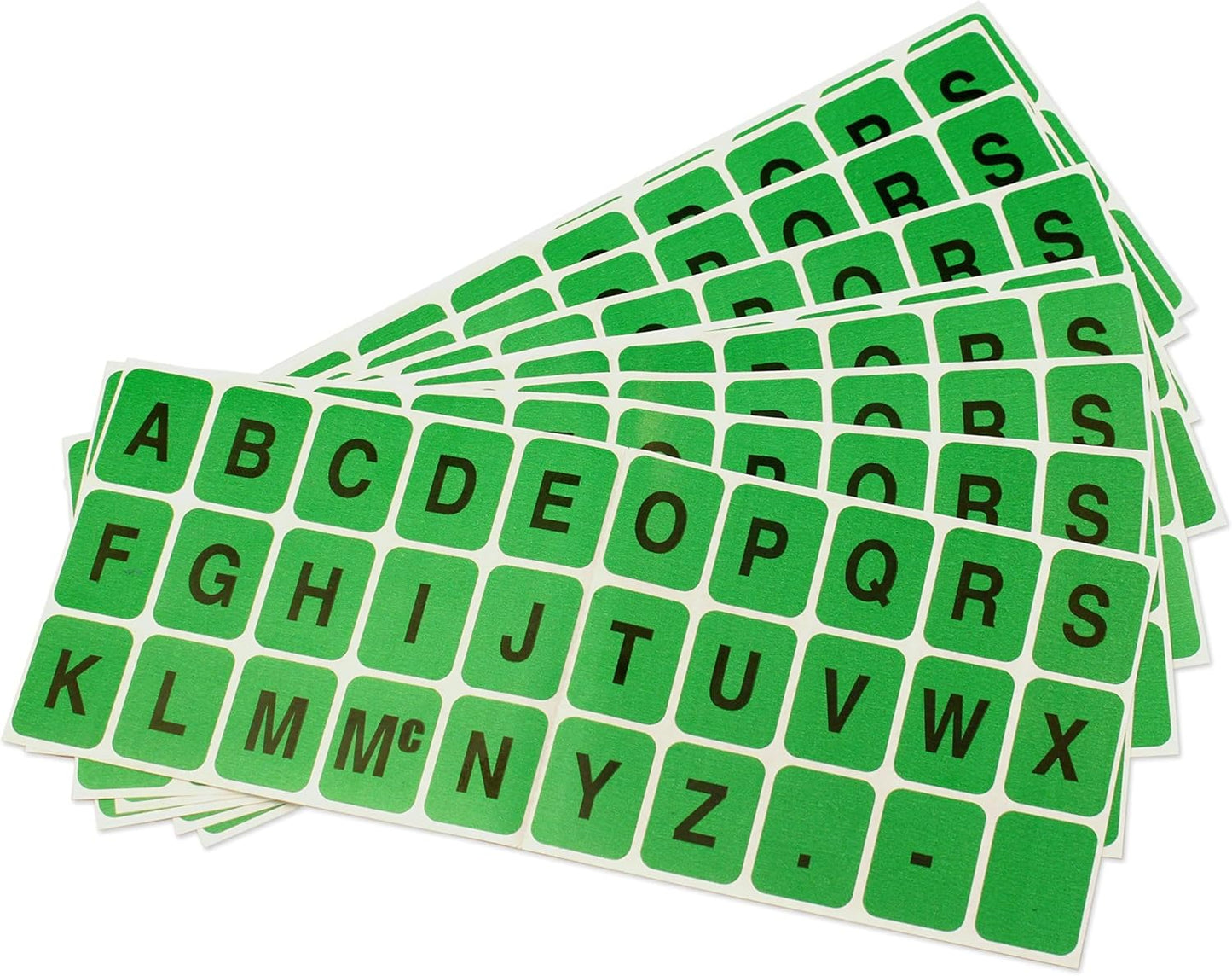 ChromaLabel 1 x 3/4 inch Alphabet Stickers, 10 Sheets/Pack (Green)