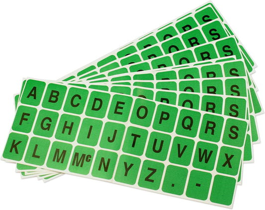 ChromaLabel 1 x 3/4 inch Alphabet Stickers, 10 Sheets/Pack (Green)