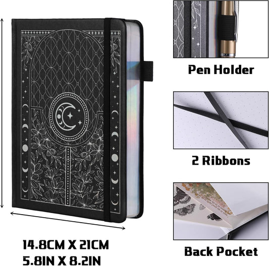 TIEFOSSI Bullet Dotted Journal Notebook, 160gsm 256 Numbered Thick Paper, A5 Hardcover Dotted Grid Diary for Women Men Work Writing, Bullet Dot Journaling, Drawing, 5.8 x 8.3 in