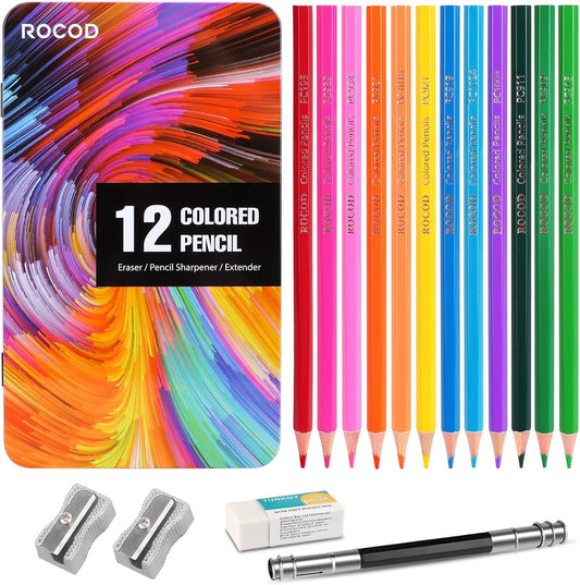 12-Color Colored Pencils Professional Coloring Pencils for Kids and Adults Art Color Drawing Pencil Set
