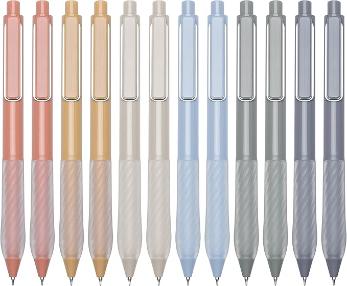 Gel Pens 0.5mm Point Pen Black Ink Smooth Writing Retractable Pen for Office,School Supplies,12-Count (Silver clip)