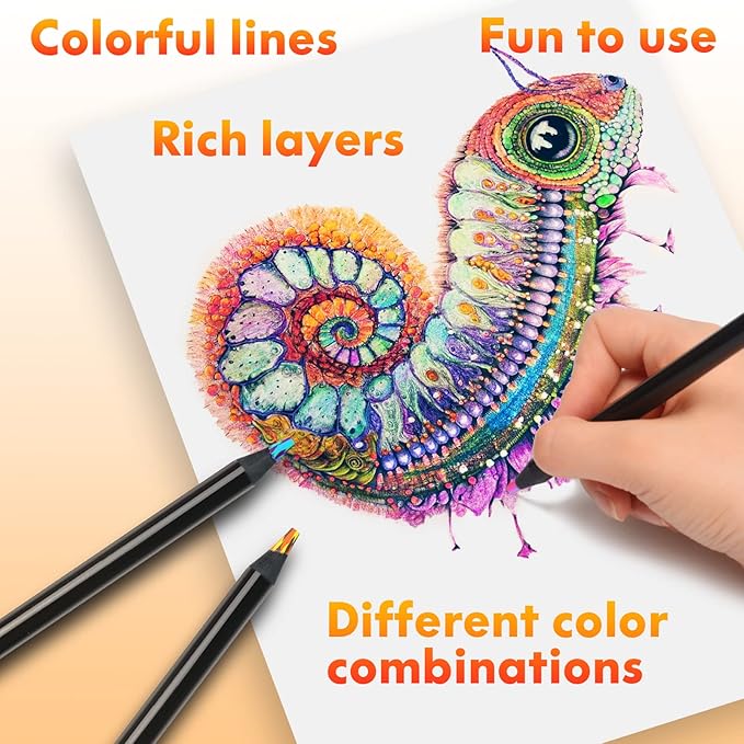 nsxsu 12 Pieces Art Supplies for Kids Teens Adults, Jumbo Rainbow Colored Pencils Cool Stuff, Multicolored Fun Art Pencil Gifts for Drawing, Coloring, Stocking Stuffers, Party Favors Bags