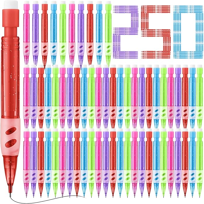 250 Pcs Mini Mechanical Pencils Automatic Pencils with Erasers 0.7 mm Small Point for Writing Drawing Sketching Home Office School Supplies