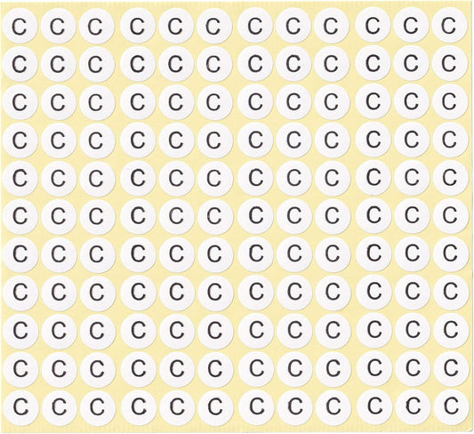 dealzEpic - Alphabet Stickers of The Letter C - Small Round Paper Self-Adhesive Peel and Stick Letter Labels - Set of 15 Sheets