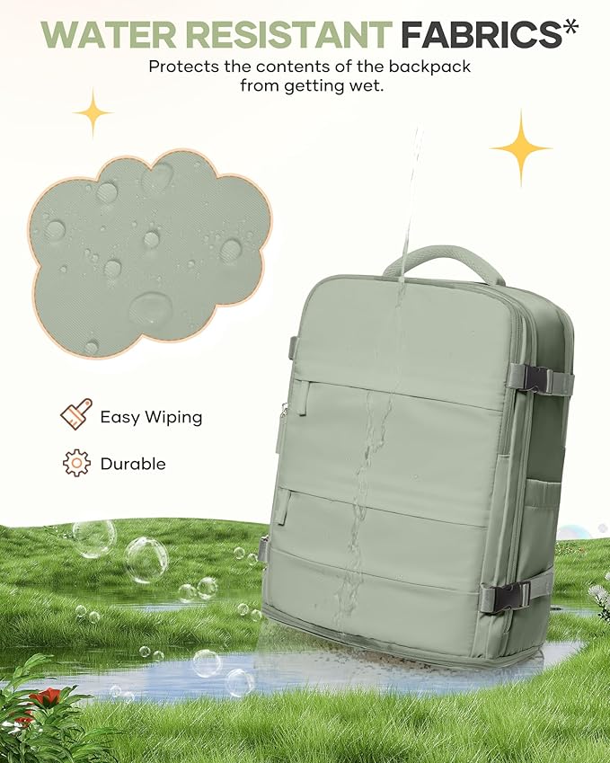 Large Travel Backpack For Women Men Airline Approved Carry On Backpack Flight Approved Waterproof Sports Luggage Backpack Casual Daypack Small Hiking Backpacks Grey Green