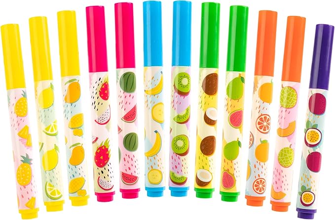 Smarkers - Washable Patented Gourmet Scented Highlighters, 6 Colors, Large Chisel Tip, 12 Count