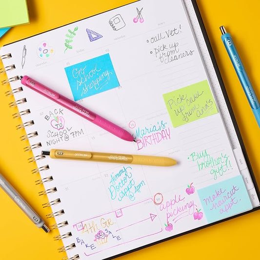 Paper Mate InkJoy Gel Pens, Metallic Pens, Retractable, Medium Point, (0.8mm) Assorted Colors, 10 Count