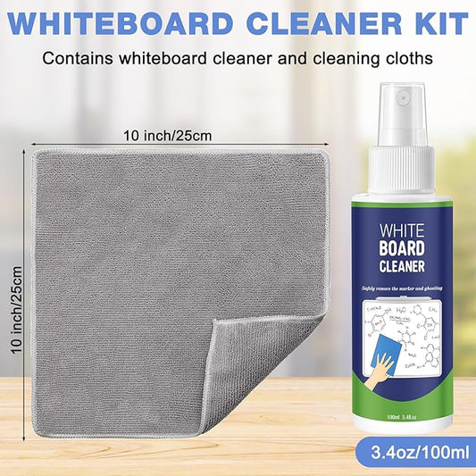 Loopeer 24 Pack Whiteboard Cleaner Spray 3. 4 oz Dry Erase Board Cleaner with Cloths Non Toxic Dry Erase Cleanning Removes Stubborn Marks from Whiteboards