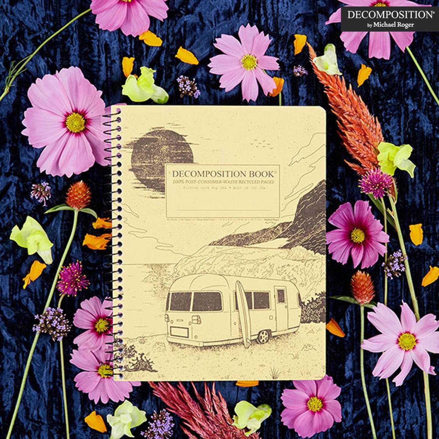 Decomposition Big Sur College Ruled Spiral Notebook - 9.75 x 7.5 Journal with 160 Lined Pages - 100% Recycled Paper - Notebooks for School Supplies, Home & Office - Made in USA