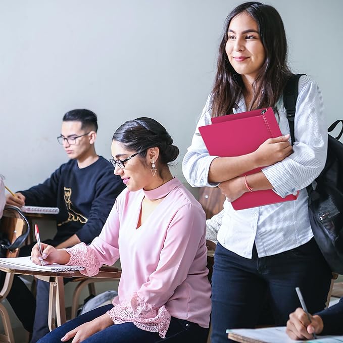 Samsill Plant-Based 2 Inch Durable Round Ring, Made in USA, View Binder, Eco-Friendly, USDA Certified Biobased, 2 Pack, Berry Pink