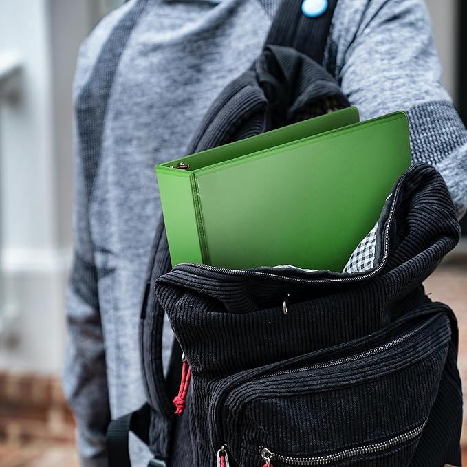 Samsill Plant-Based 2 Inch Durable Round Ring, Made in USA, View Binder, Eco-Friendly, USDA Certified Biobased, 2 Pack, Lime Green