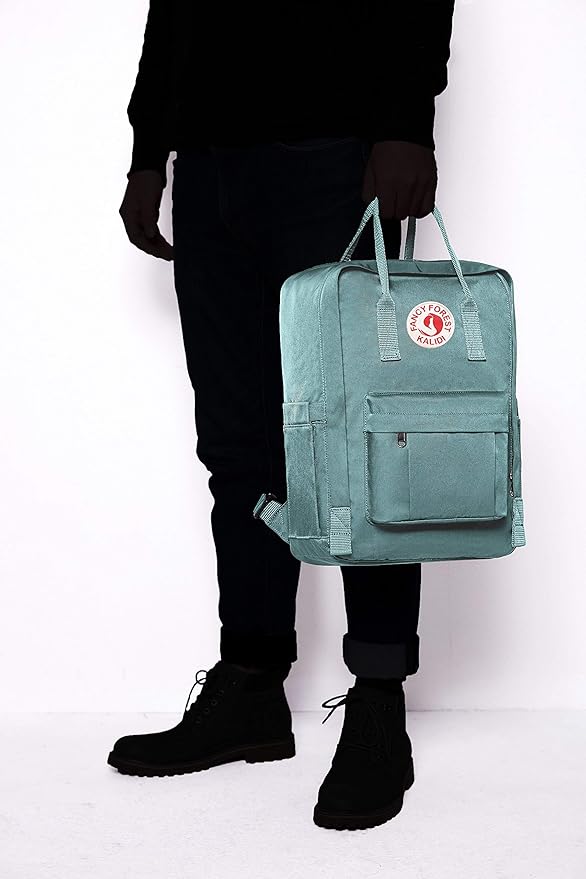 KALIDI Casual Laptop Backpack 15 Inches Classic Camping Rucksack Travel Outdoor Square Daypack College Hiking Gym Bag, Frost Green