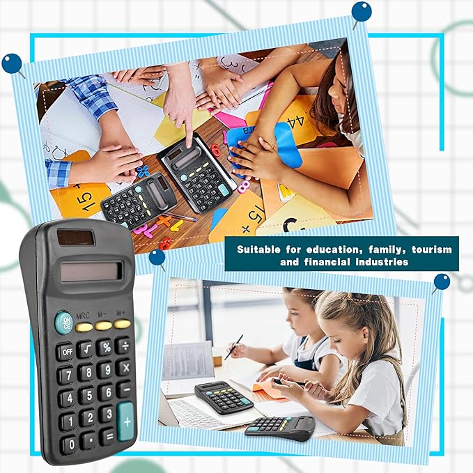 30 Pcs Basic Calculators Bulk Small Pocket Size Calculators Mini 8 Digit Display Calculator for Kids Students School Home Supplies Office Accounting Tool