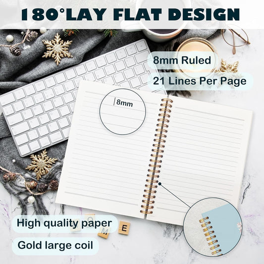 BearCake Blue Bible Christian Journals Floral Notebooks for Women Note Taking,Prayer Journal for Women, His Mercies are New Every Morning,Bible Study Journal for Women 5.5x8.3