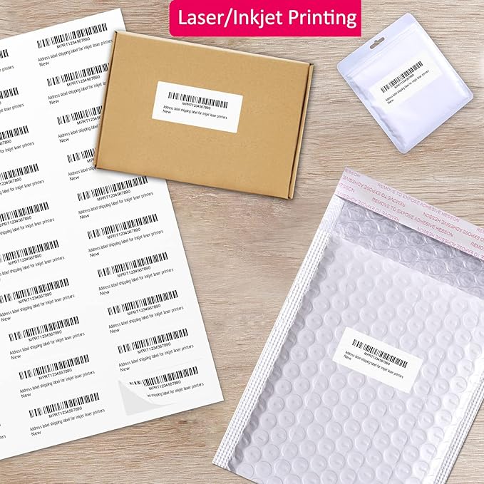 1" x 2-5/8" Shipping Address Labels 30000 Label Stickers Paper for Laser/Inkjet Printer 30 per Page Printable Mailing Labels - Matte, 1000 Sheets