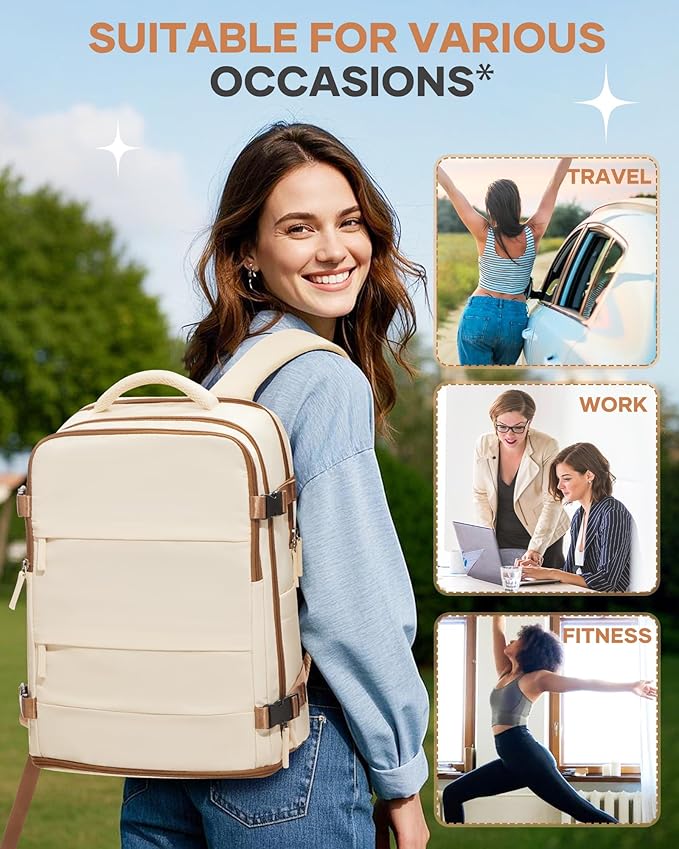 coofay Travel Backpack Carry on Flight Approved Mochila De Viaje Personal Item Travel Bag Backpacks for Travel Backpacks for Men Women Carry on Backpack for Airplanes 18x14x8 Inches Travel Bag