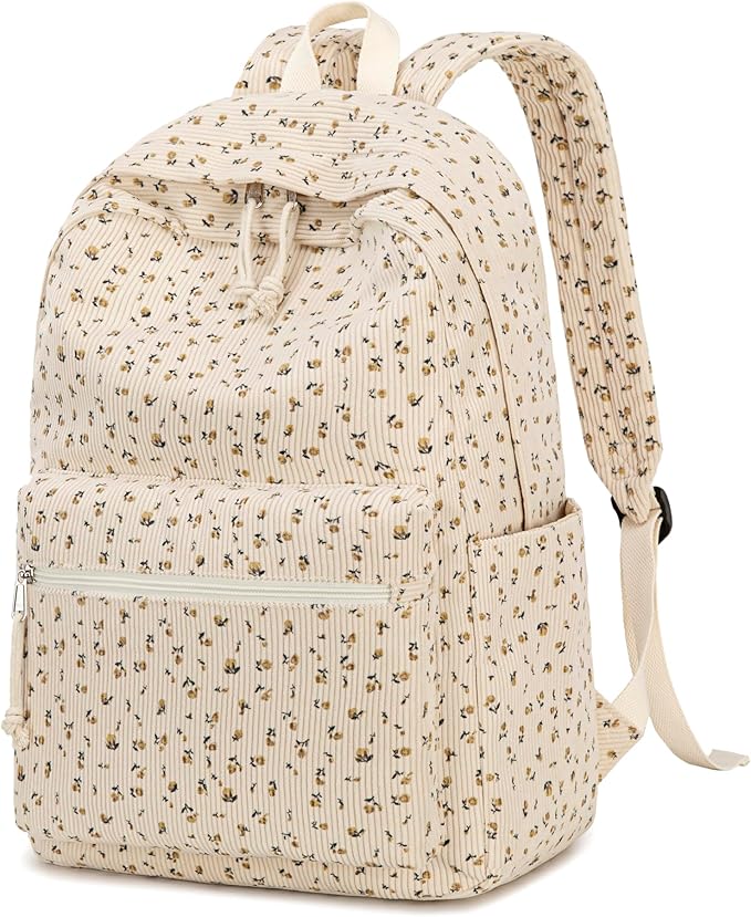 School Backpack for Teens Large Corduroy Bookbag Lightweight 15.6 inch Laptop Bag for Girls Women Casual High School College