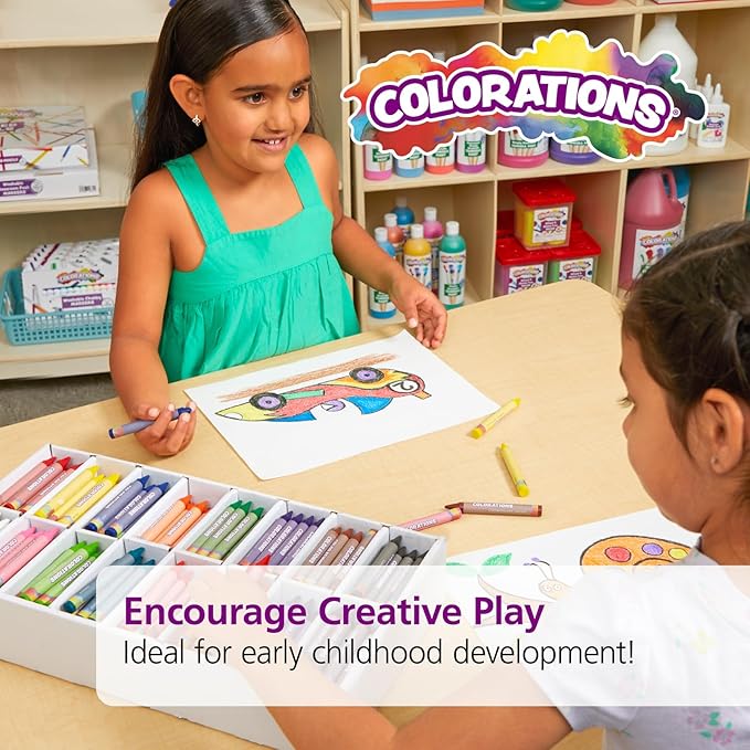 Colorations Large Crayon Classroom Pack, 400 Count, 16 Colors, Non-Toxic, Kids School Supplies - Bulk Jumbo Crayons for Toddlers, Arts and Crafts
