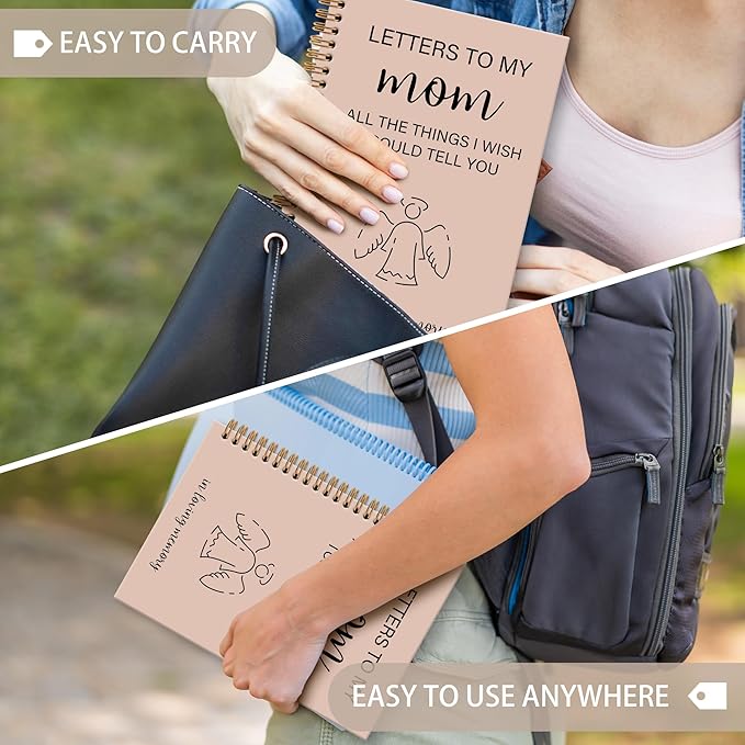 Memorial Gifts for Loss of Mom Grief Notebook Journal, Letters to My Mom in Heaven Journal, Sympathy Notebooks Gifts for Loss of Mom Women Men, In Loving Memory Sympathy Gifts, 6x8.2In