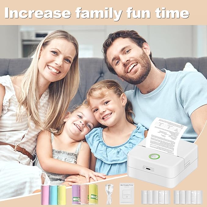 Print Pods Mini - Sticker Printer Portable Thermal Inkless Sticker Maker Machine Pocket Phone Instant Print for Study Graphics, Anatomical Diagrams, Photos