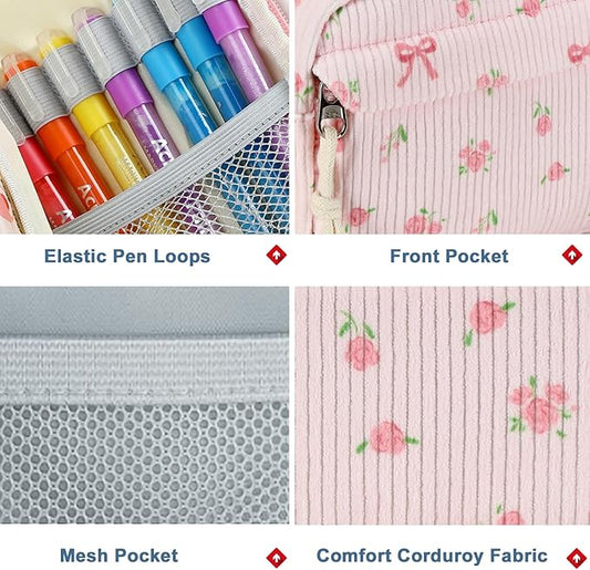 Bluboon Big Capacity Pencil Case Pencil Pouch Pen Case School Supplies Cute Pencil Box Pencil Bag for Teen Girls Boys Women Man