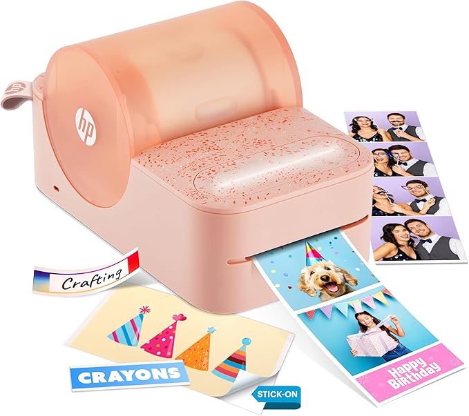 HP Sprocket Panorama Instant Color Label & Smartphone Photo Printer - Portable - Personalize Prints 2” x .5”- 9” on Zink Sticky-Back Photos - Create Photobooth Strips & Custom Designs in App - Pink