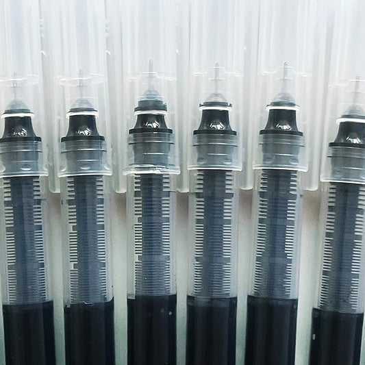 sencoo 10 pack Black Extra Fine Point Pens Liquid Ink Pen Rolling Roller ball Quick-drying Ink for Home Office School Students Pens