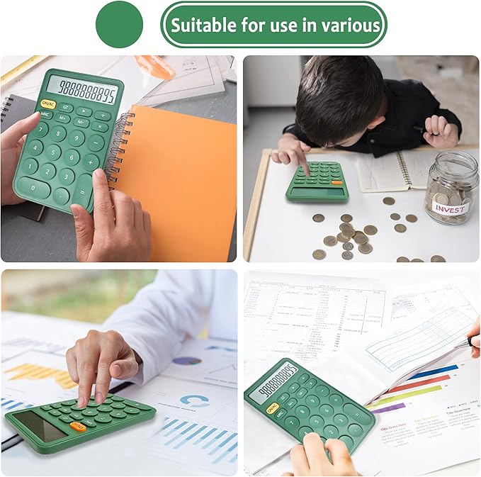 VEWINGL Standard Calculator 12 Digit,Desktop Large Display and Buttons,Calculator with Large LCD Display for Office,School, Home & Business Use,Automatic Sleep,with Battery