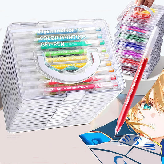 Colored Gel Pens Set, 0.6mm Fine Point for Black & White Paper, Cute Pens for Journaling, Adult Coloring Books, Bible, Drawing, Note Taking, School & Journaling Supplies (99 Luxury Colors)