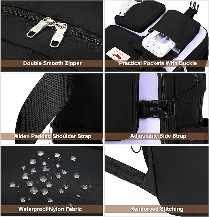 Laptop Backpack 15.6 Inch Kids Elementary Middle High School Bag College Backpacks Anti Theft Travel Back Pack Large Bookbags for Teens Girls Women Students (Black Purple)