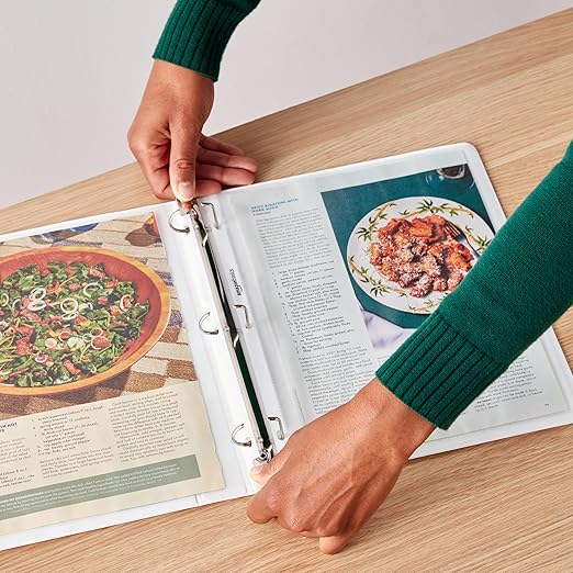 Amazon Basics 3-Ring Binder, 1-Inch - White, 4-Pack