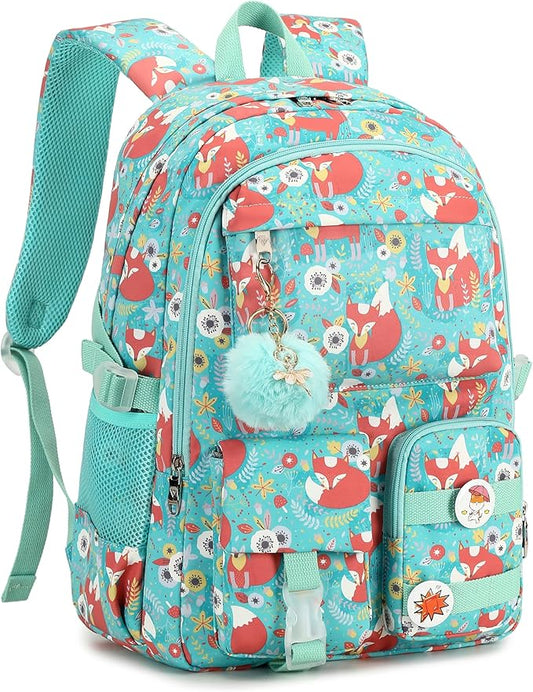 Girls Backpack,15.6 Inch Laptop School Bag Large Primary Elementary Middle College Bookbags Kids Backpacks for Teens Girl Women Students Anti Theft Travel Daypack (Green)