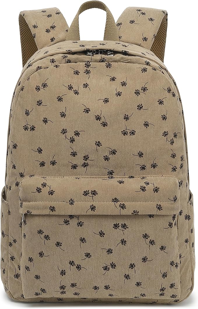 School Backpack for Teens Large Corduroy Bookbag Lightweight 15.6 inch Laptop Bag for Girls Women Casual High School College